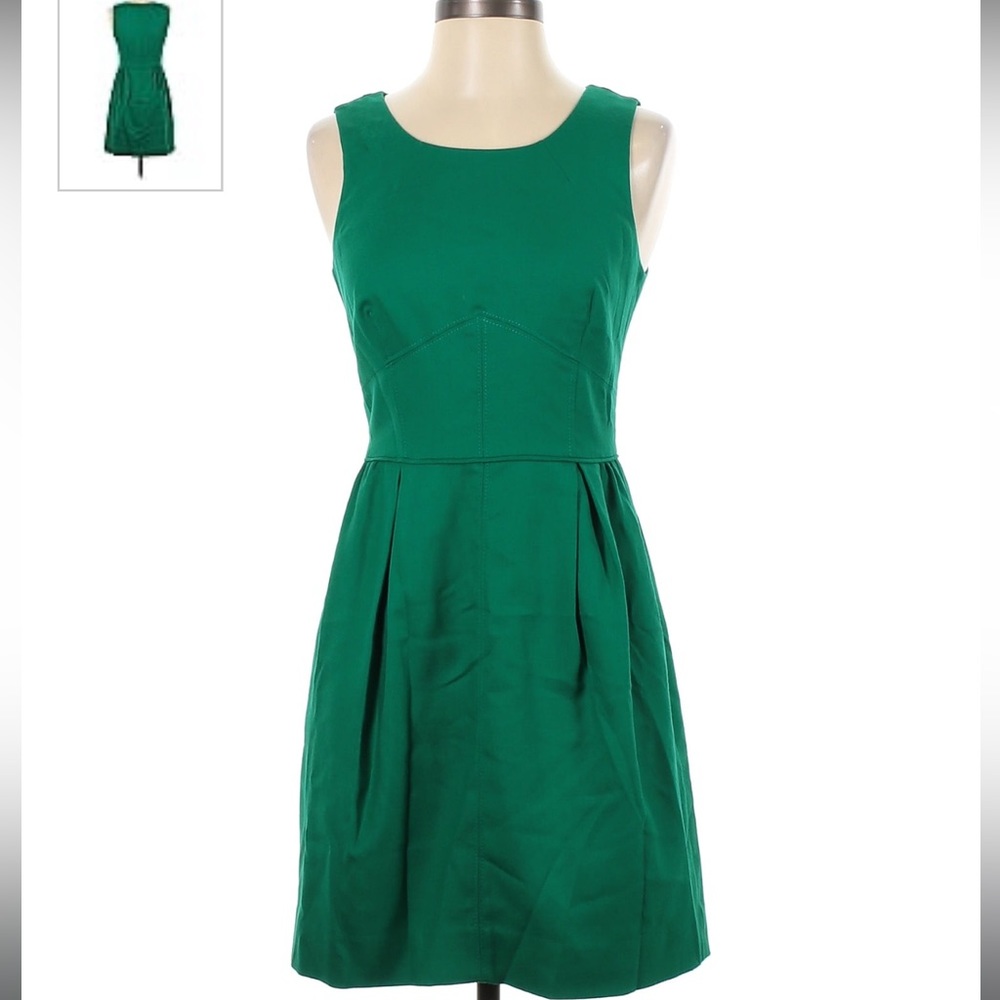 Size 0 green sleeveless J. Crew dress